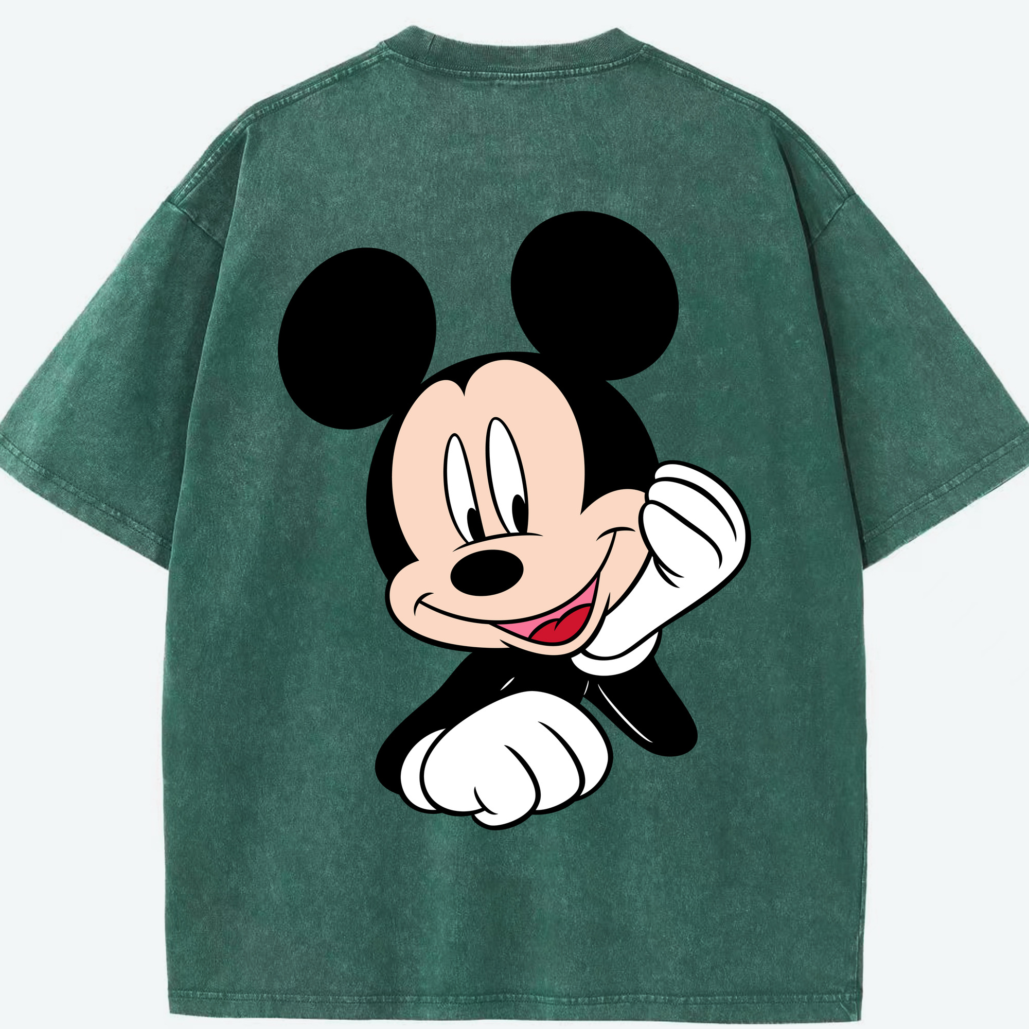 （画像用） ミッキーマウス Mickey Mouse 綿100% ヴィンテージ風 半袖Tシャツ（背面プリント）